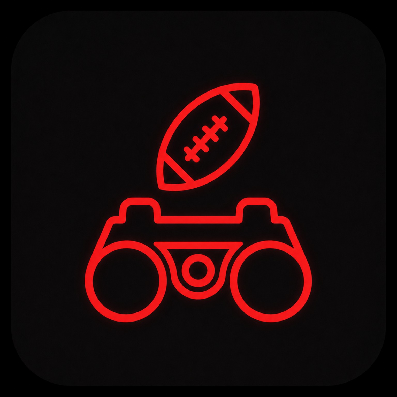 Scout icon: binoculars with football